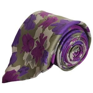 Saddlebred A New Breed Purple Botanical Floral Silk Necktie Made in USA 56x4